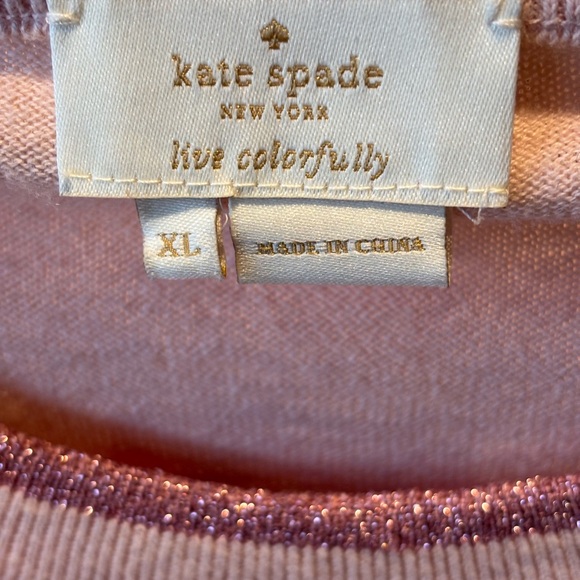 Kate Spade “live colorfully”Brooke Street Flower Sweater, Cameopink, SZ XL - Picture 4 of 5
